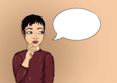 sürpriz küçük çocuk. Yakın çekim beyaz arka plan. Pop sanat tarzı. 