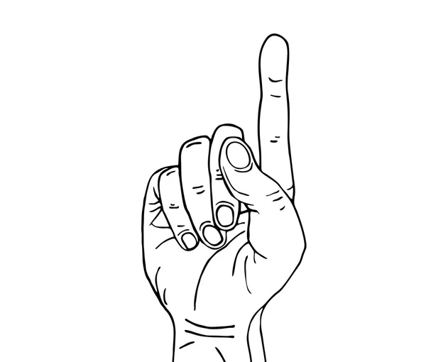 El dedo índice aparece. Ilustración de las manos aisladas — Foto de Stock