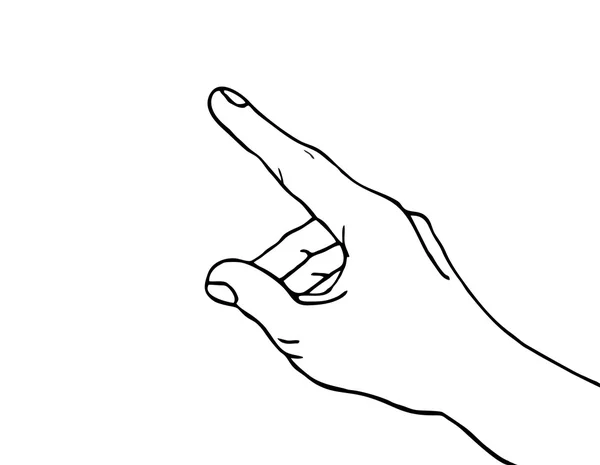 The index finger shows up. Illustration of hands isolated