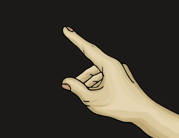 Palcem wskazującym pojawia się. Ilustracja na białym tle rąk — Zdjęcie stockowe
