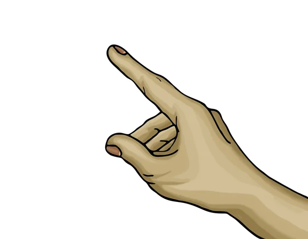 O dedo indicador aparece. Ilustração das mãos isoladas — Fotografia de Stock