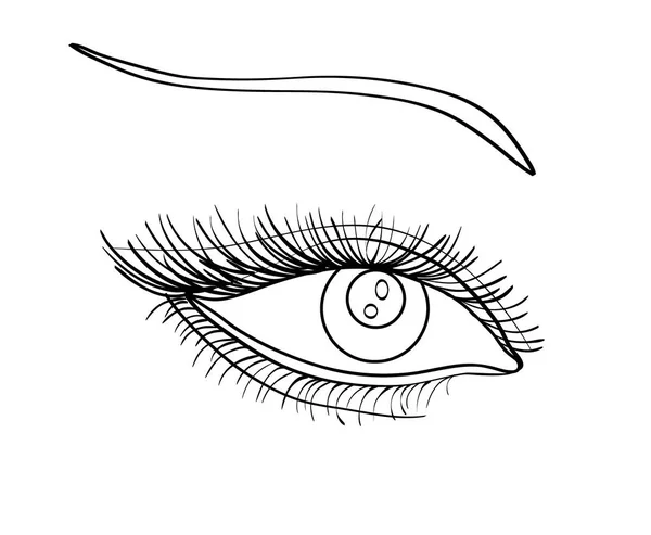 Getekende oog. Afbeeldingsstijl. Zwarte contour. illustratie — Stockfoto