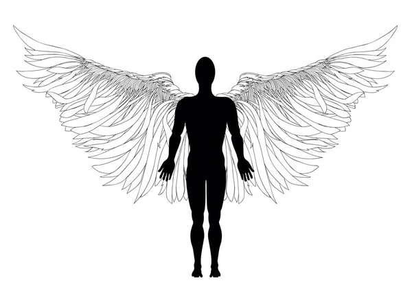 Figura de un ángel. Ilustración vectorial — Vector de stock