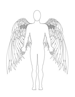 melek figürü. Vektör çizim