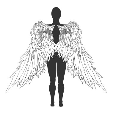 melek figürü. Vektör çizim