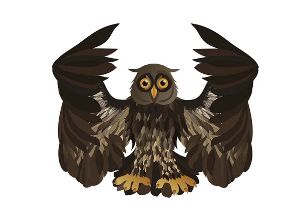 Illustration graphique du hibou volant. Illustration vectorielle . — Image vectorielle