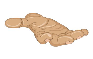 Jest avuç. El verir ya da alır. Vektör çizim