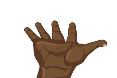 Siyah elinde kırmızı kalp. Jest avuç. Vektör 