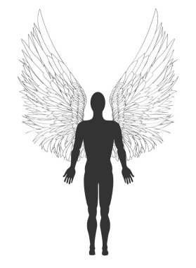 melek figürü. Vektör çizim