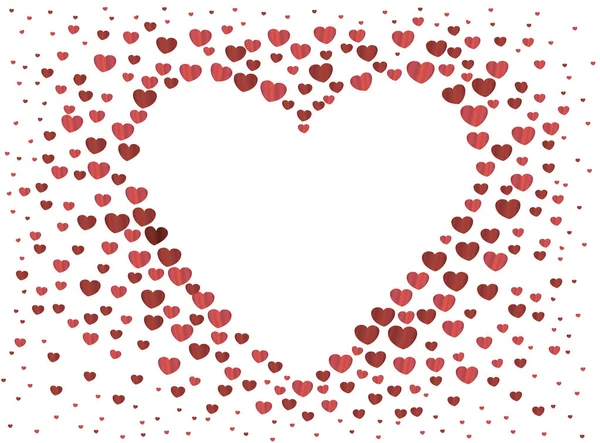 A composição dos corações vermelhos. Dia dos Namorados. Cartão de saudação . — Vetor de Stock