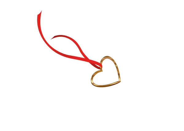 Кулон в форме сердца. Золотое колье. Подарок — стоковый вектор