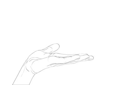 Jest avuç. El verir ya da alır. Kontur grafik stili