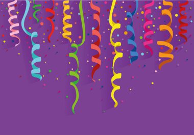 Renkli renkli konfeti. Tatil günün kutlu olsun. Vektör. 