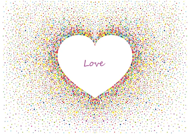 Multicolored rainbow confetti in the shape of a heart. Vector. Love. — Stock Vector