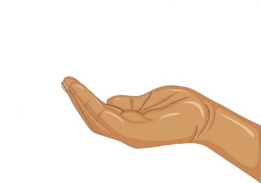 Jest avuç. El verir ya da alır. Vektör çizim 