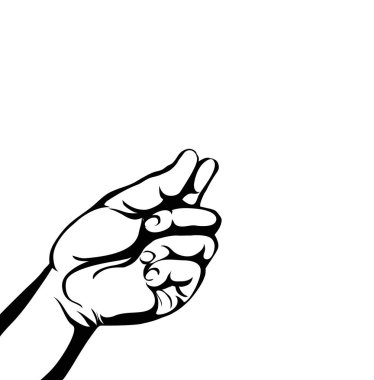 Jest açık avuç içi. El verir ya da alır. Kontur grafiği 