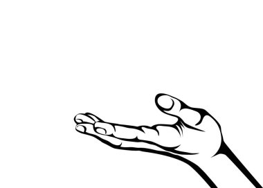 Jest avuç. El verir ya da alır. Kontur grafik stili