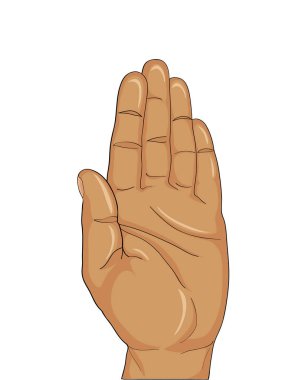 Jest avuç. El verir ya da alır. Vektör çizim