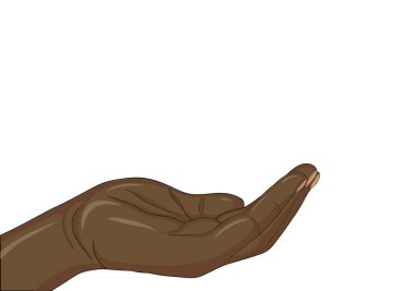 Jest avuç. Kara el verir veya alır. Vektör 