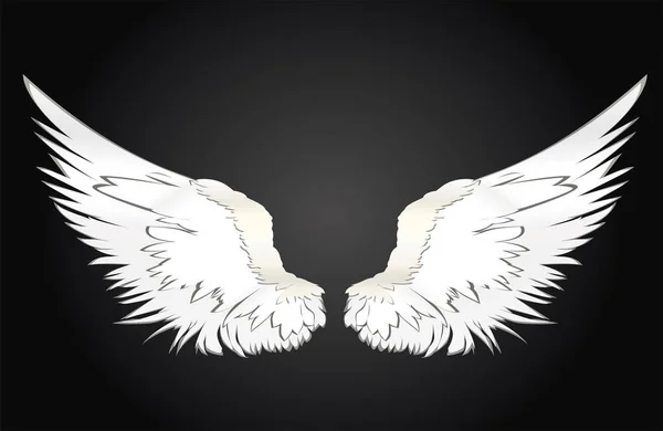 Flügel. Vektor-Illustration auf weißem Hintergrund. schwarz-weiß — Stockvektor