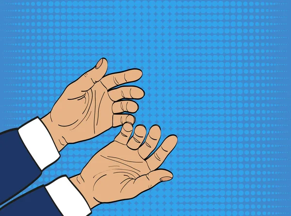 Jest açık avuç içi. İki el veren veya alır. Retro tarzı pop 