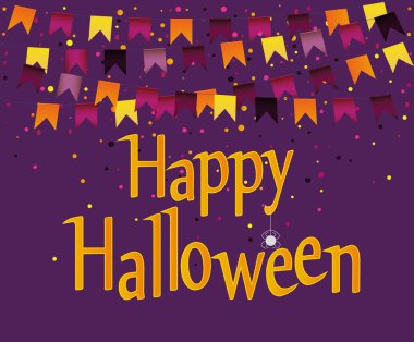 Bayraklar çelenk ile Halloween Karnavalı. Vektör. 