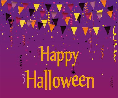 Bayraklar çelenk ile Halloween Karnavalı. Vektör. 