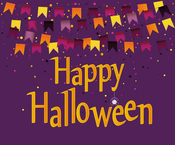 Bayraklar çelenk ile Halloween Karnavalı. Vektör. 