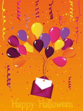 Cadılar Bayramı. Karnaval Garland Balonlu zarf ile bayraklı