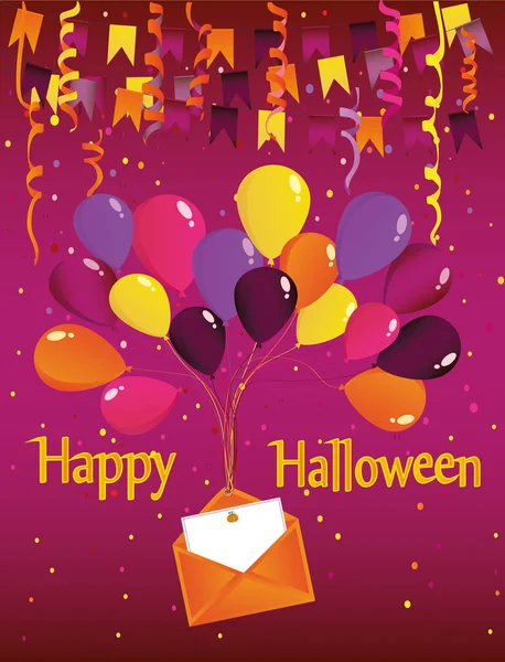 Cadılar Bayramı. Karnaval Garland Balonlu zarf ile bayraklı