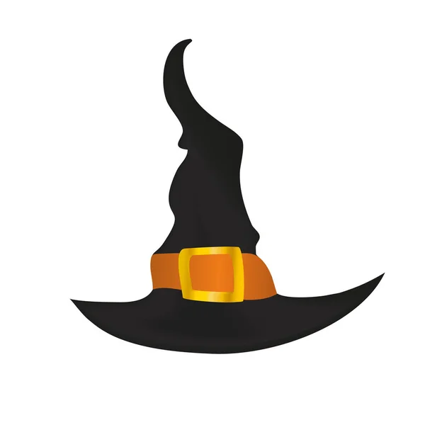 Halloween. Witch hat. Vector. Greeting card or invitation — Stock Vector