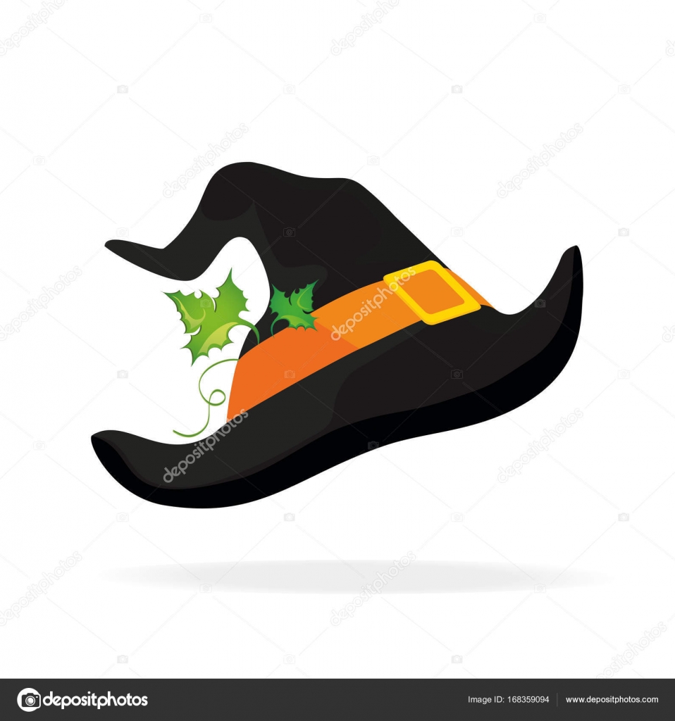 Halloween Hexenhut Vektor Grußkarte Oder Einladung Für Eine Party