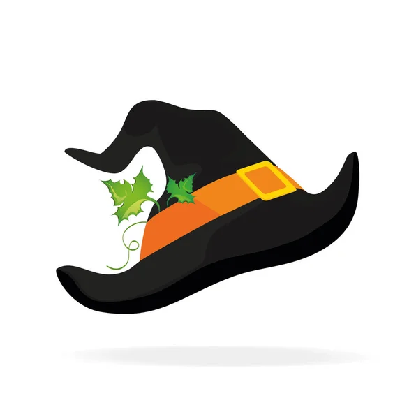 Halloween. Witch hat. Vector. Greeting card or invitation for a party — Stock Vector