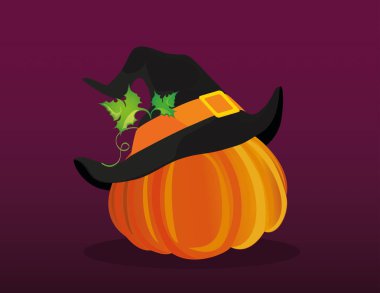 Cadılar Bayramı. Cadı şapka. Vektör. Tebrik kartı veya davet