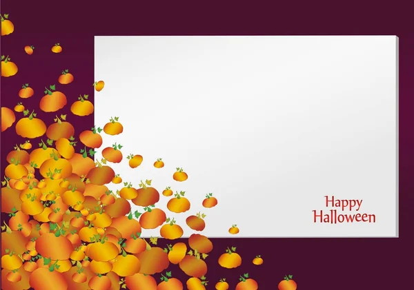 Halloween. Forma vuota vuota con zucche. Biglietto d'auguri — Vettoriale Stock