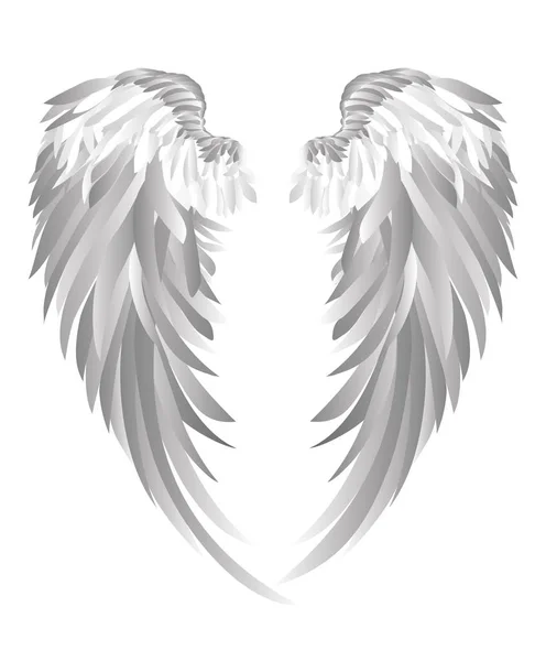 Flügel. Vektor-Illustration auf weißem Hintergrund. schwarz-weiß — Stockvektor