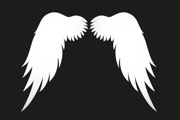 White Wings. Illustration vectorielle sur fond noir . — Image vectorielle