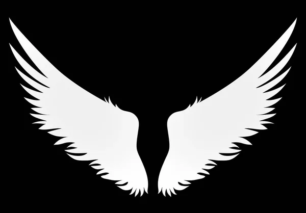 White Wings. Illustration vectorielle sur fond noir . — Image vectorielle