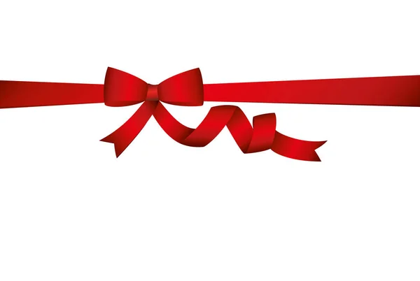 Rubans rouges décoratifs avec bannière papillon — Image vectorielle