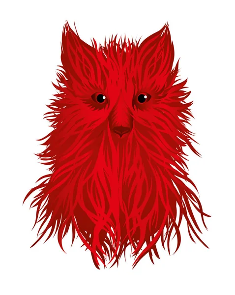 Fiery head of a dog or a wolf. Vector. Symbol of the year 2018. — Stock Vector