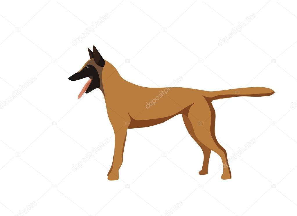Silhouetted dogs. Belgian Shepherd Dog Malinois. Symbol 2018