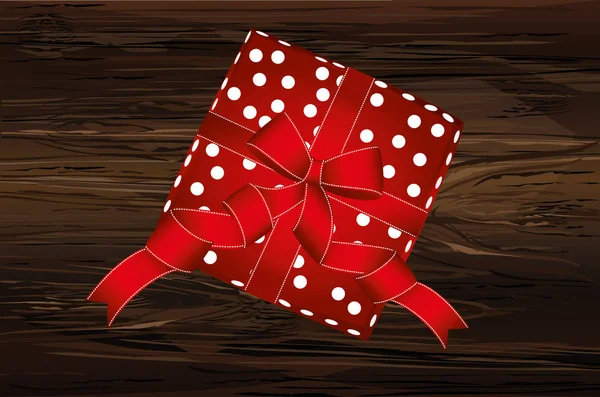 Geschenkbox mit Schleife am Valentinstag Feiertag oder Geburtstag. Vektor — Stockvektor