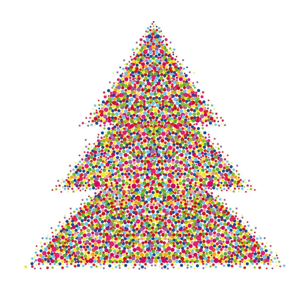 A Christmas tree made of confetti. Christmas, new year, winter — Stock Vector