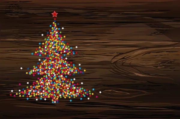 Un árbol de Navidad hecho de confeti. Feliz año nuevo. El invierno. Vector — Vector de stock