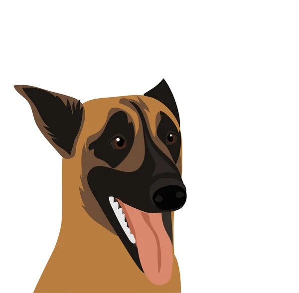 Scherenschnitthunde Belgischer Schäferhund Malinois Symbol Des Jahres 2018 Vektor — Stockvektor