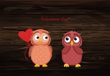 Owlet sevimli çocuk kalp Sevgililer günü hediye istiyor 