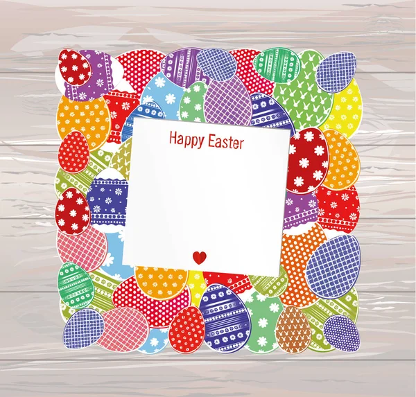 Easter eggs with a pattern in the shape of an square. Greeting — Stock Vector