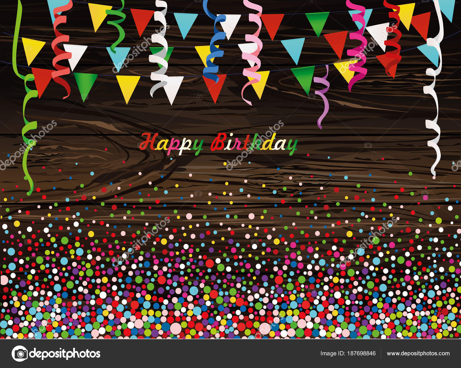 an empty invitation to a holiday in a heap of colorful confetti empty invitation