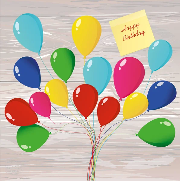 Balloons for the holiday and birthday and party.Yellow sheet of — Stock Vector