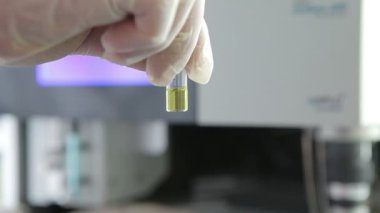 Spektrofotometre laboratuar tüpleri ile klorofil